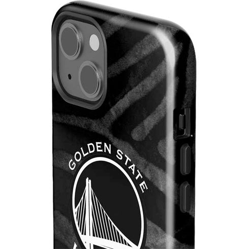 NBA Golden State Warriors Black Animal Print iPhone 15 Impact Case